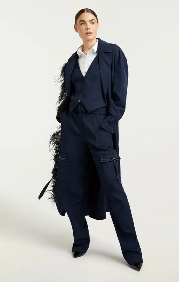 Cinq Sept Tillie Trench Navyblack Women Outerwear