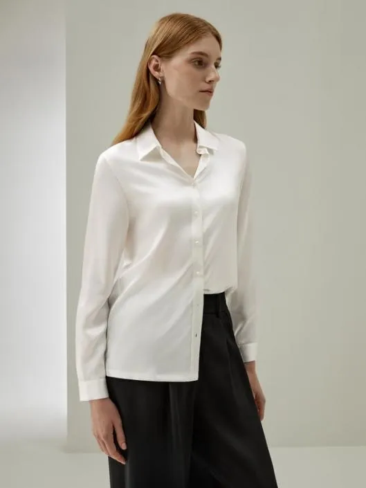 Classic Pearl Button 100 Pure Silk Blouse For Women Women Blouses Lilysilk Shirts Classic Pearl Button 100 Pure Silk Blouse For Women Women Blouses Lilysilk Shirts