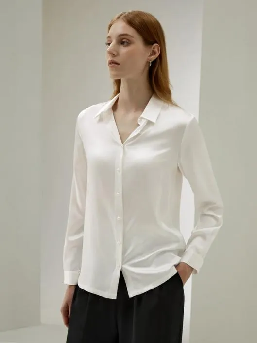 Classic Pearl Button 100 Pure Silk Blouse For Women Women Blouses Lilysilk Shirts