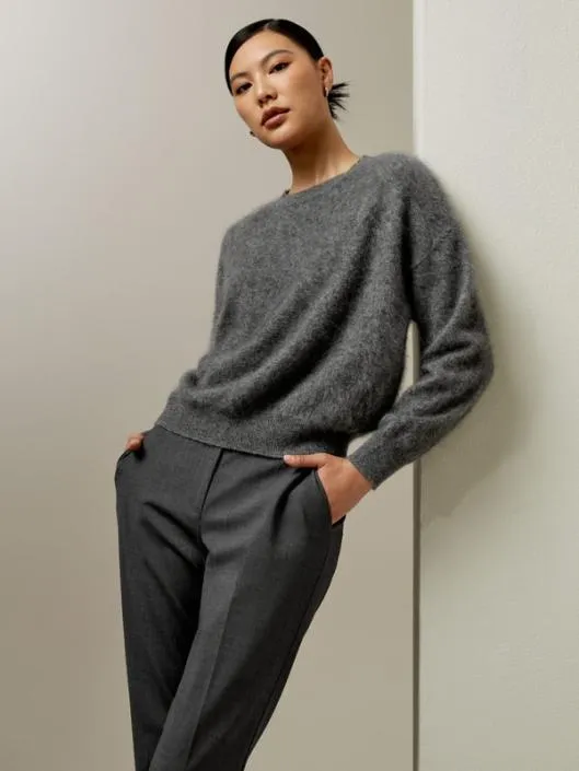 Classic Round Neck Cashmere Sweater Women Lilysilk Knitwear