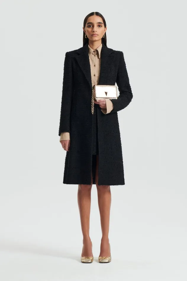 Coats Women Scanlan Theodore BOUCLE COAT Black