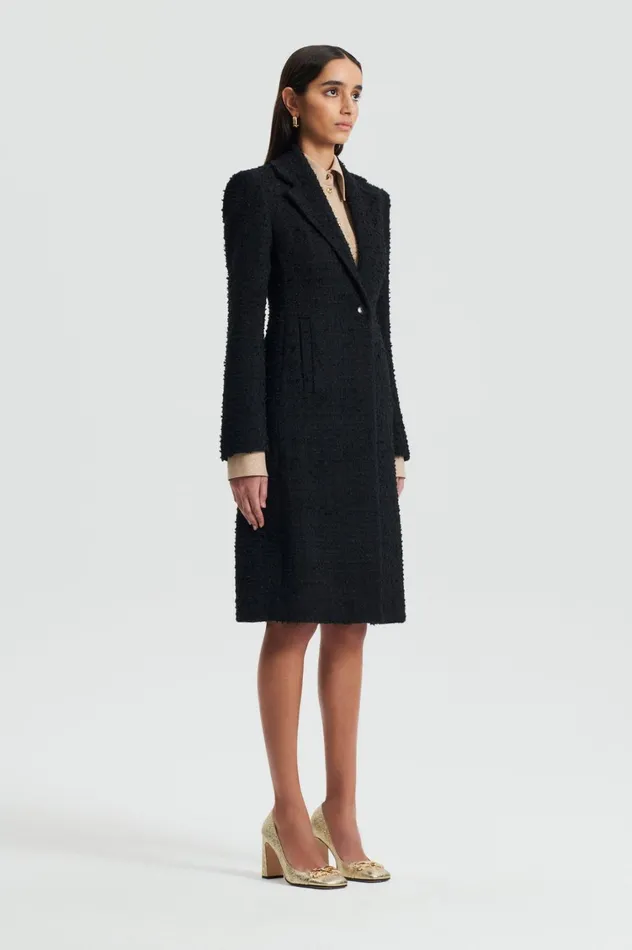 Coats Women Scanlan Theodore BOUCLE COAT Black Coats Women Scanlan Theodore BOUCLE COAT Black