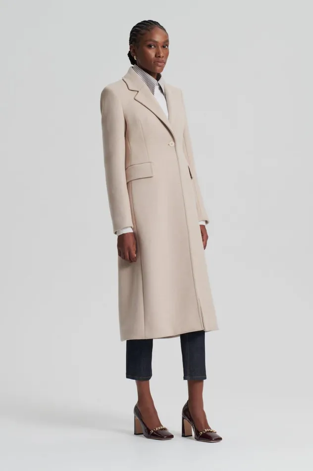 Coats Women Scanlan Theodore TAILORED COAT Nougat Coats Women Scanlan Theodore TAILORED COAT Nougat
