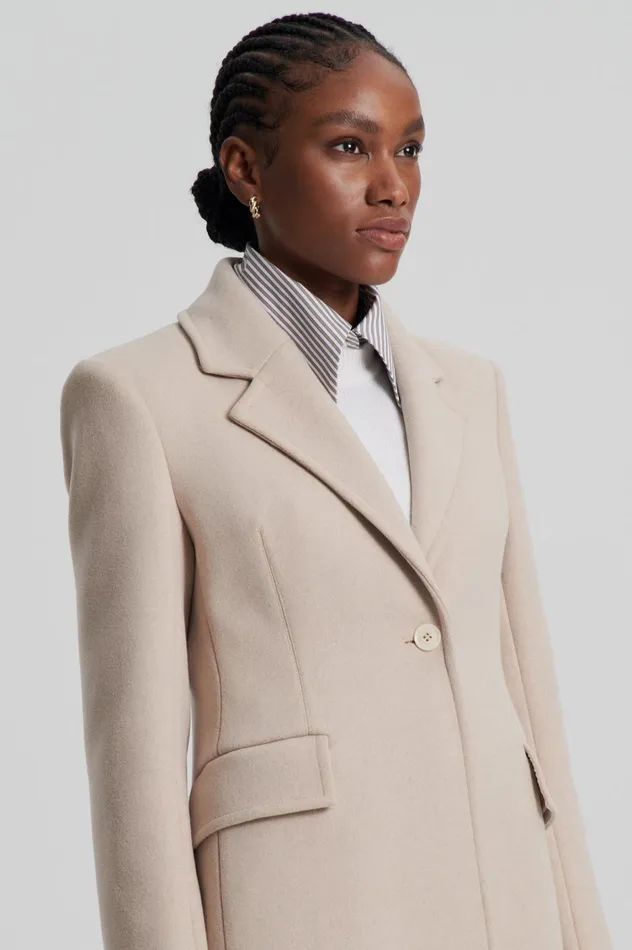 Coats Women Scanlan Theodore TAILORED COAT Nougat Coats Women Scanlan Theodore TAILORED COAT Nougat