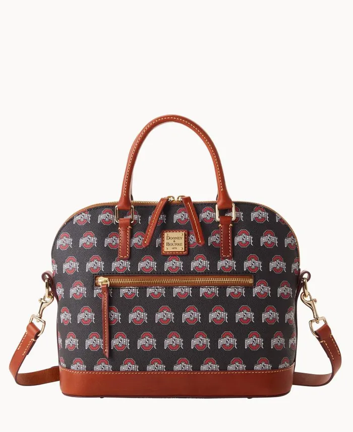 Collegiate Ohio State University Domed Zip Satchel Ohio State Woman Dooney and Bourke Satchels Collegiate Ohio State University Domed Zip Satchel Ohio State Woman Dooney and Bourke Satchels
