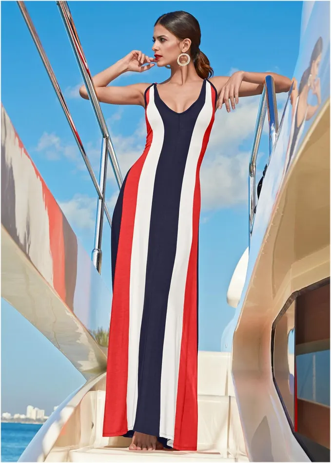 COLOR BLOCK MAXI DRESS Multi Women VENUS Sundresses