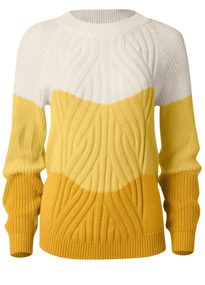 COLOR BLOCK SWEATER Yellow Multi Women VENUS Pullover