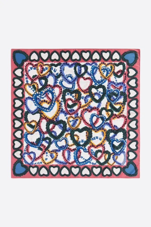 Coral Frame Hearts Scarf Coral Women Bimba Y Lola Scarves Coral Frame Hearts Scarf Coral Women Bimba Y Lola Scarves