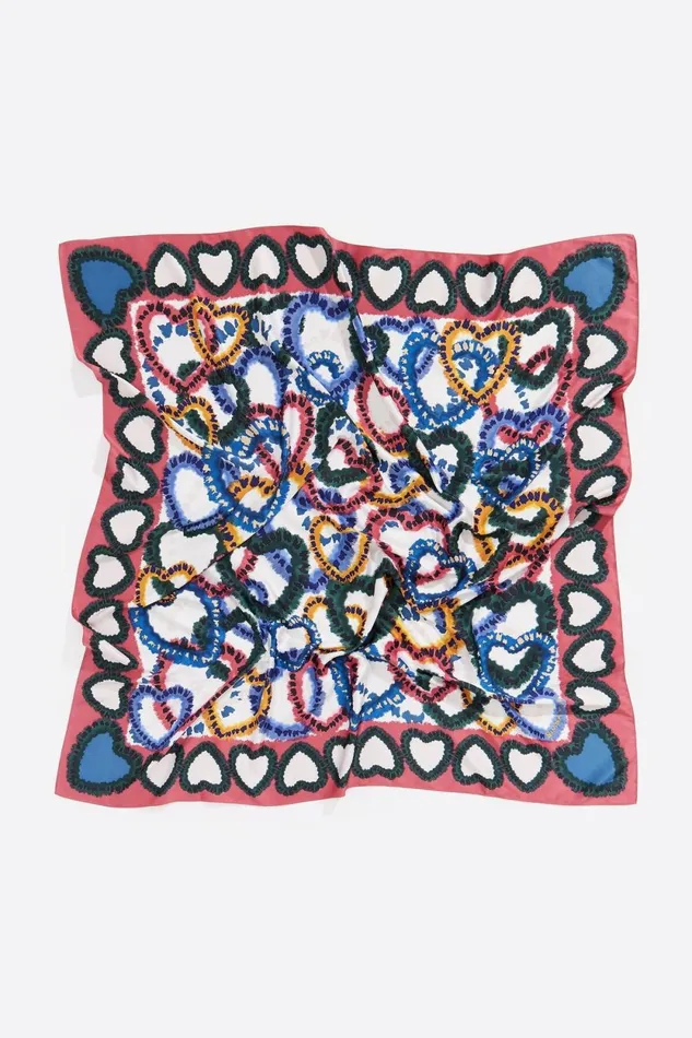 Coral Frame Hearts Scarf Coral Women Bimba Y Lola Scarves Coral Frame Hearts Scarf Coral Women Bimba Y Lola Scarves