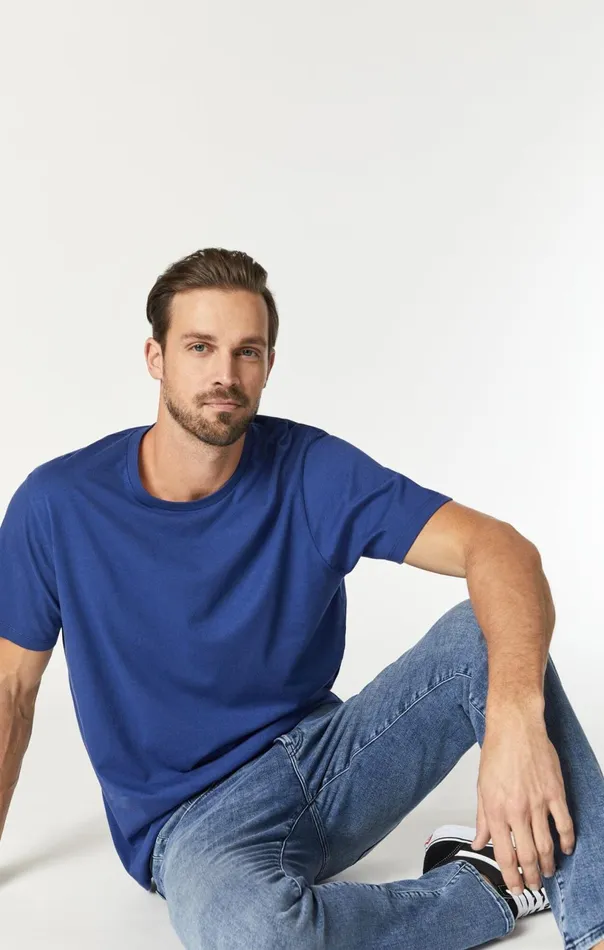 Crew Neck TShirt In Twilight Blue Men Mavi Jeans TShirts