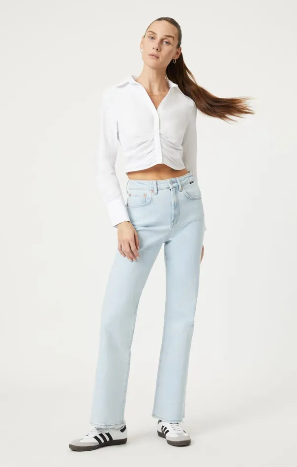 Cropped ButtonUp Shirt In White Women Mavi Jeans Tops and TShirts Cropped ButtonUp Shirt In White Women Mavi Jeans Tops and TShirts