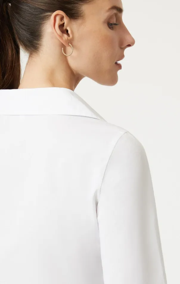 Cropped ButtonUp Shirt In White Women Mavi Jeans Tops and TShirts Cropped ButtonUp Shirt In White Women Mavi Jeans Tops and TShirts