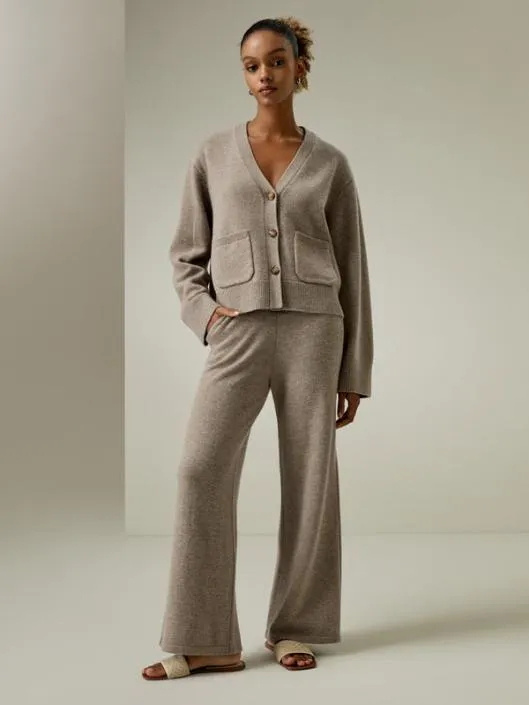 Cropped WoolCashmere Blend Cardigan Sweater Women Lilysilk Knitwear