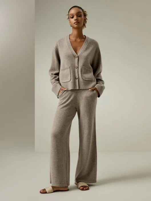 Cropped WoolCashmere Blend Cardigan Sweater Women Lilysilk Knitwear