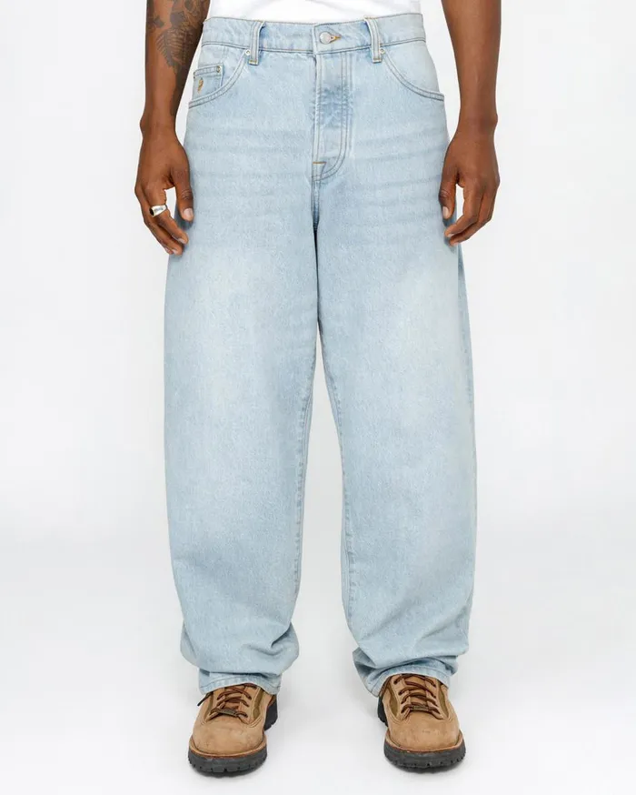 Denim MenWomen Stussy BIG OL039 JEAN DENIM Light Wash Denim MenWomen Stussy BIG OL039 JEAN DENIM Light Wash