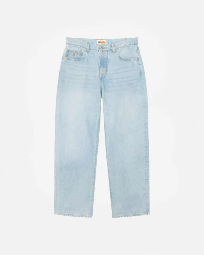 Denim MenWomen Stussy BIG OL039 JEAN DENIM Light Wash Denim MenWomen Stussy BIG OL039 JEAN DENIM Light Wash