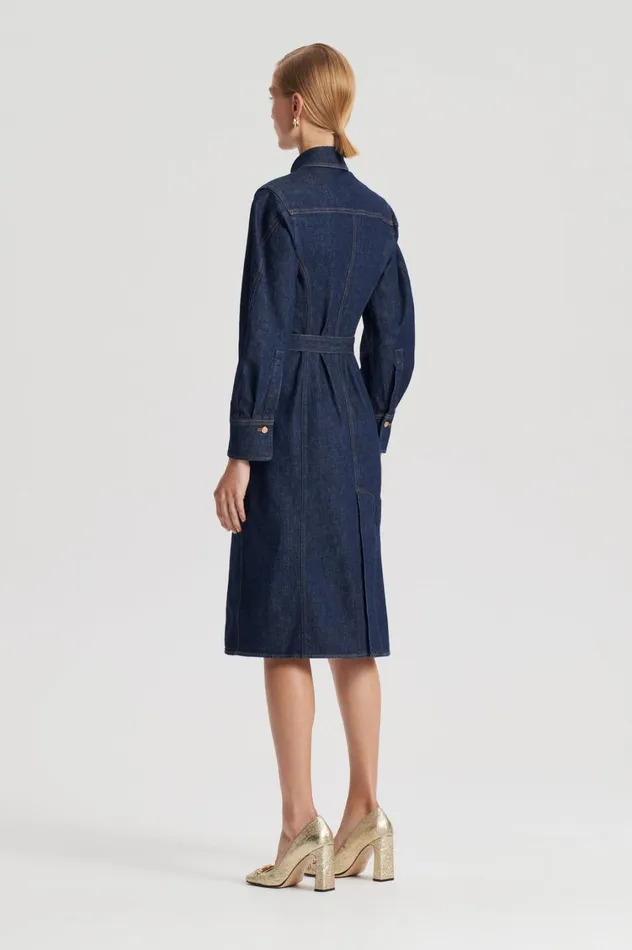 Denim Women Scanlan Theodore DENIM GOLD BUCKLE DRESS Indigob Denim Women Scanlan Theodore DENIM GOLD BUCKLE DRESS Indigob