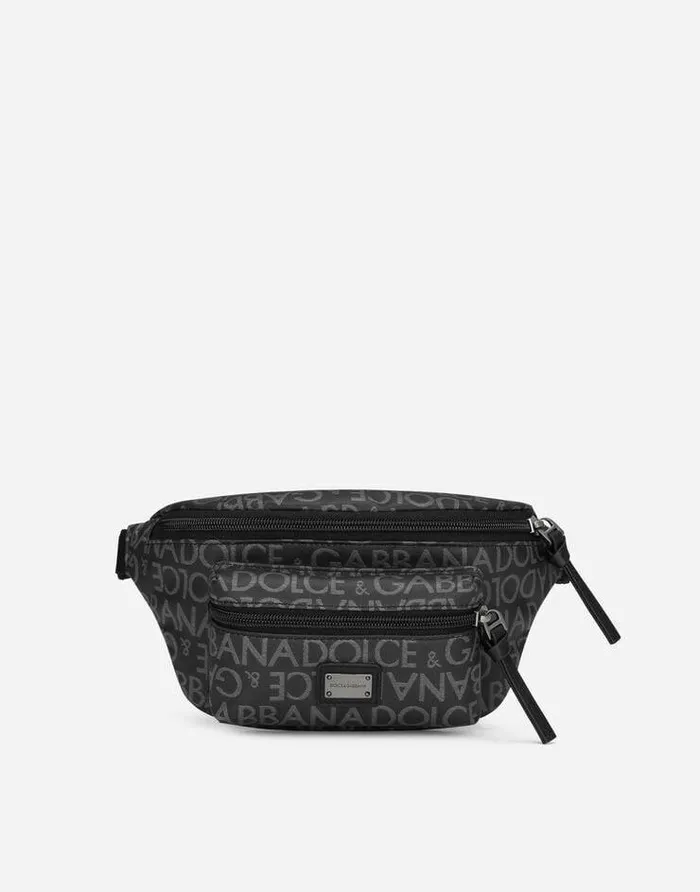 Dolce and Gabbana Accessories Children Coated Jacquard Belt Bag Multicolor