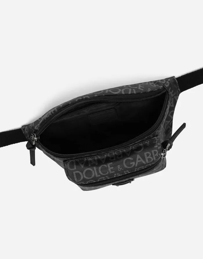 Dolce and Gabbana Accessories Children Coated Jacquard Belt Bag Multicolor