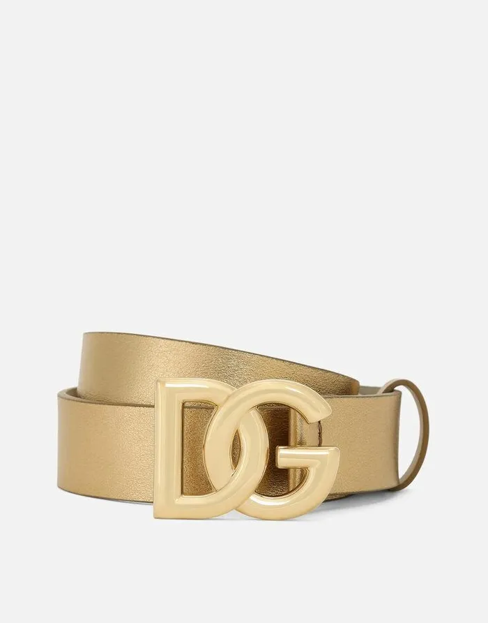 Dolce and Gabbana Accessories Children DG Logo Belt Gold