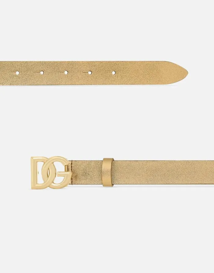 Dolce and Gabbana Accessories Children DG Logo Belt Gold Dolce and Gabbana Accessories Children DG Logo Belt Gold