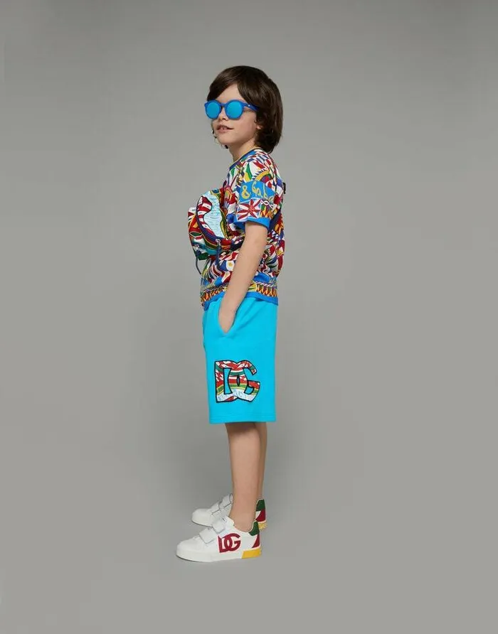 Dolce and Gabbana Accessories Children Printed Nylon Belt Bag Azure Dolce and Gabbana Accessories Children Printed Nylon Belt Bag Azure