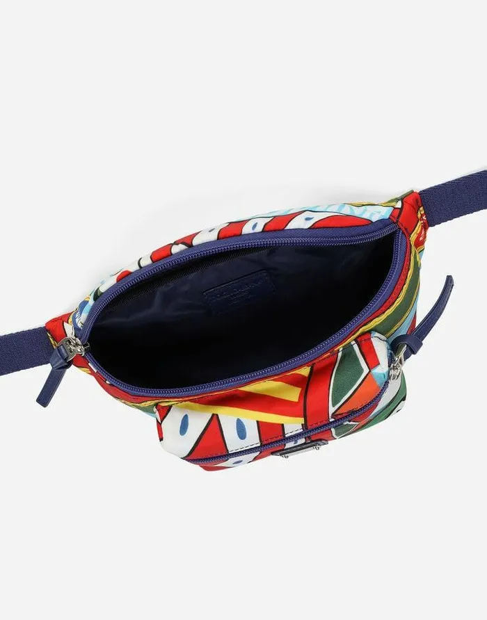 Dolce and Gabbana Accessories Children Printed Nylon Belt Bag Azure Dolce and Gabbana Accessories Children Printed Nylon Belt Bag Azure