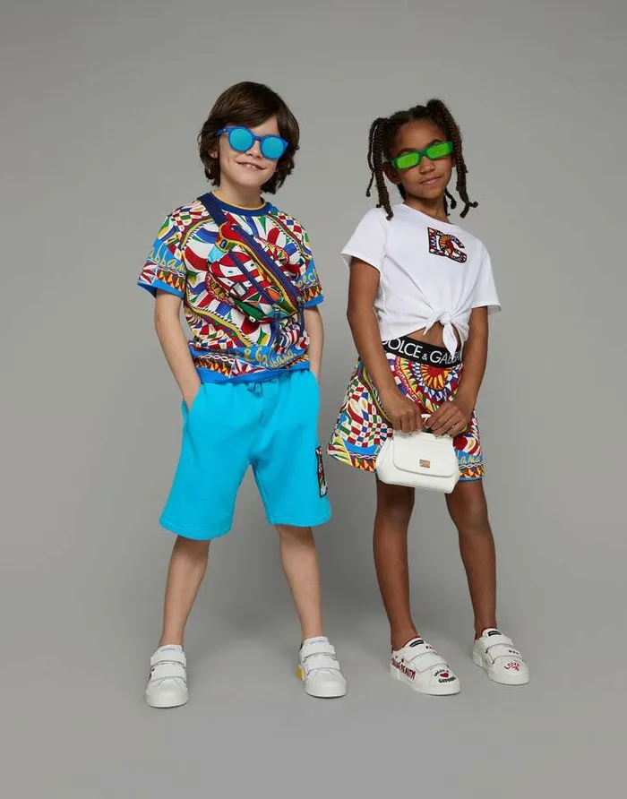 Dolce and Gabbana Accessories Children Printed Nylon Belt Bag Azure Dolce and Gabbana Accessories Children Printed Nylon Belt Bag Azure