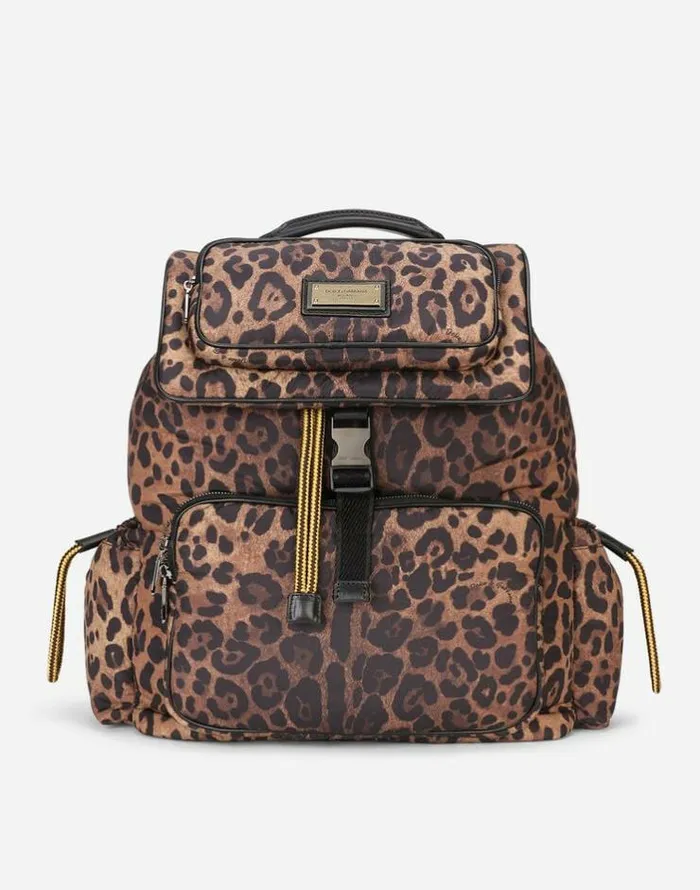Dolce and Gabbana Backpacks And Fanny Packs MenWomen Leopardprint Sicily Backpack In Quilted Nylon Leo Print Dolce and Gabbana Backpacks And Fanny Packs MenWomen Leopardprint Sicily Backpack In Quilted Nylon Leo Print