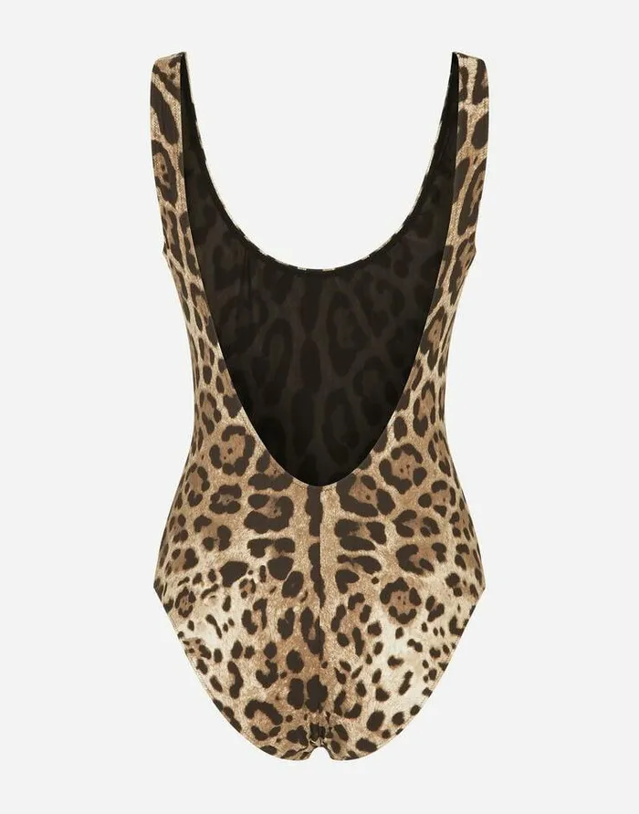 Dolce and Gabbana Beachwear Women Leopardprint Onepiece Swimsuit Multicolor Dolce and Gabbana Beachwear Women Leopardprint Onepiece Swimsuit Multicolor