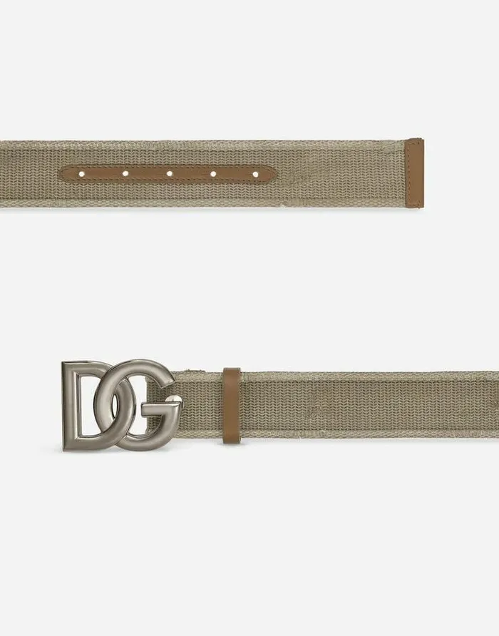 Dolce and Gabbana Belts Men Tape Belt With DG Logo Beige Dolce and Gabbana Belts Men Tape Belt With DG Logo Beige