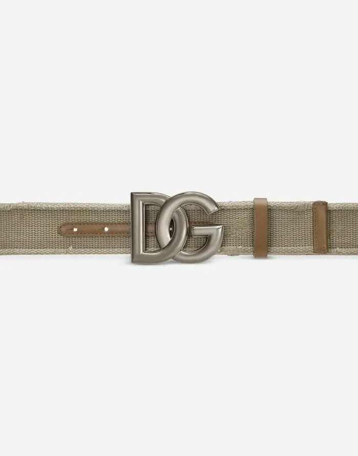 Dolce and Gabbana Belts Men Tape Belt With DG Logo Beige Dolce and Gabbana Belts Men Tape Belt With DG Logo Beige