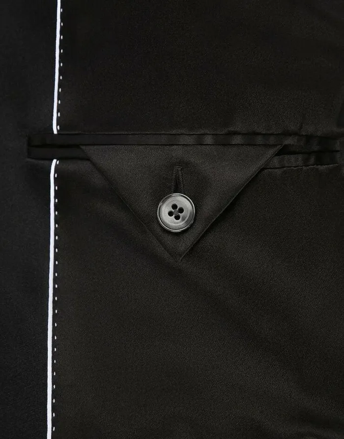Dolce and Gabbana Blazers Women Short Double Wool Tuxedo Jacket Black Dolce and Gabbana Blazers Women Short Double Wool Tuxedo Jacket Black