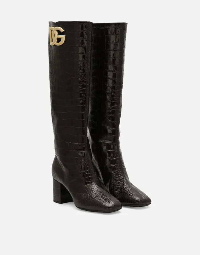 Dolce and Gabbana Boots And Booties Women Calfskin Boots Brown Dolce and Gabbana Boots And Booties Women Calfskin Boots Brown