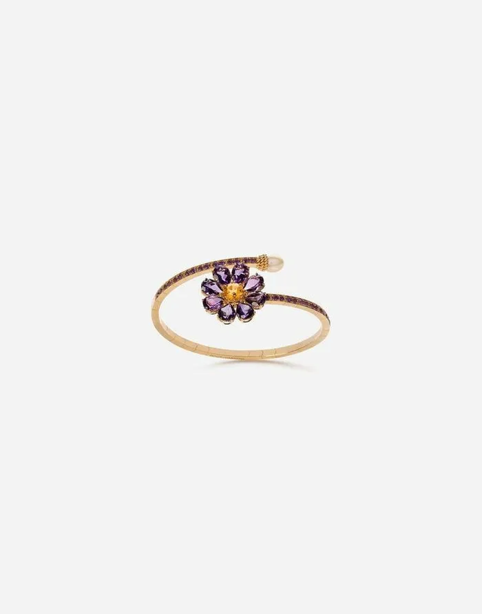 Dolce and Gabbana Bracelets Women Spring Yellow Gold Bracelet With Floral Decoration Gold Dolce and Gabbana Bracelets Women Spring Yellow Gold Bracelet With Floral Decoration Gold