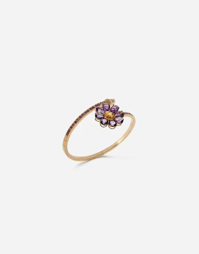 Dolce and Gabbana Bracelets Women Spring Yellow Gold Bracelet With Floral Decoration Gold Dolce and Gabbana Bracelets Women Spring Yellow Gold Bracelet With Floral Decoration Gold