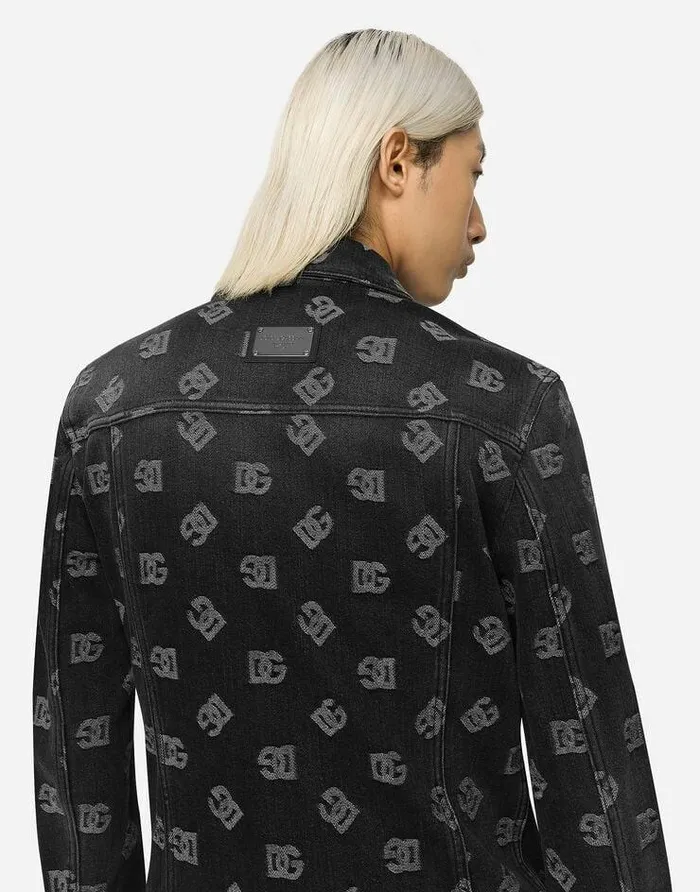 Dolce and Gabbana Coats And Jackets Men Stretch Cotton Jacquard Jacket With DG Monogram Design Black Dolce and Gabbana Coats And Jackets Men Stretch Cotton Jacquard Jacket With DG Monogram Design Black