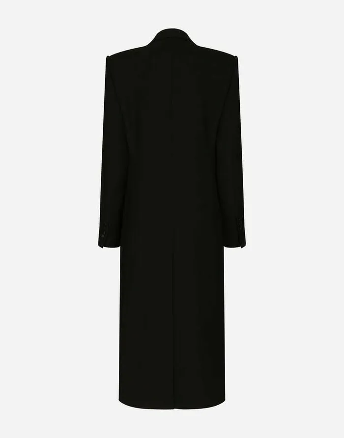 Dolce and Gabbana Coats And Jackets Women Long Singlebreasted Wool Tuxedo Coat Black Dolce and Gabbana Coats And Jackets Women Long Singlebreasted Wool Tuxedo Coat Black