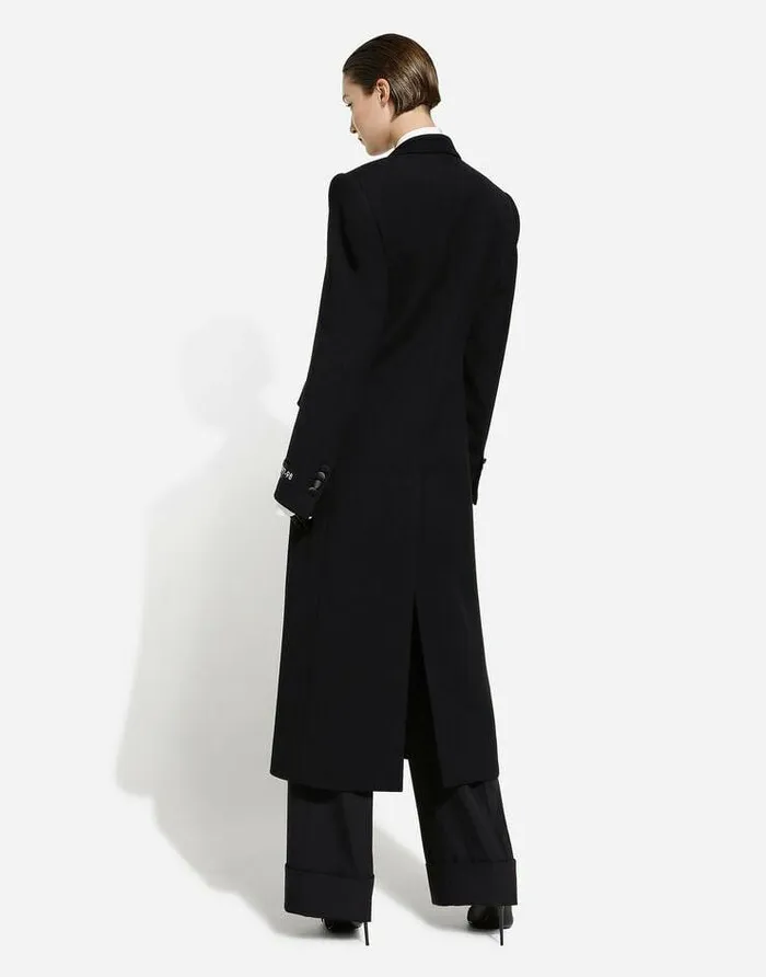 Dolce and Gabbana Coats And Jackets Women Long Singlebreasted Wool Tuxedo Coat Black Dolce and Gabbana Coats And Jackets Women Long Singlebreasted Wool Tuxedo Coat Black