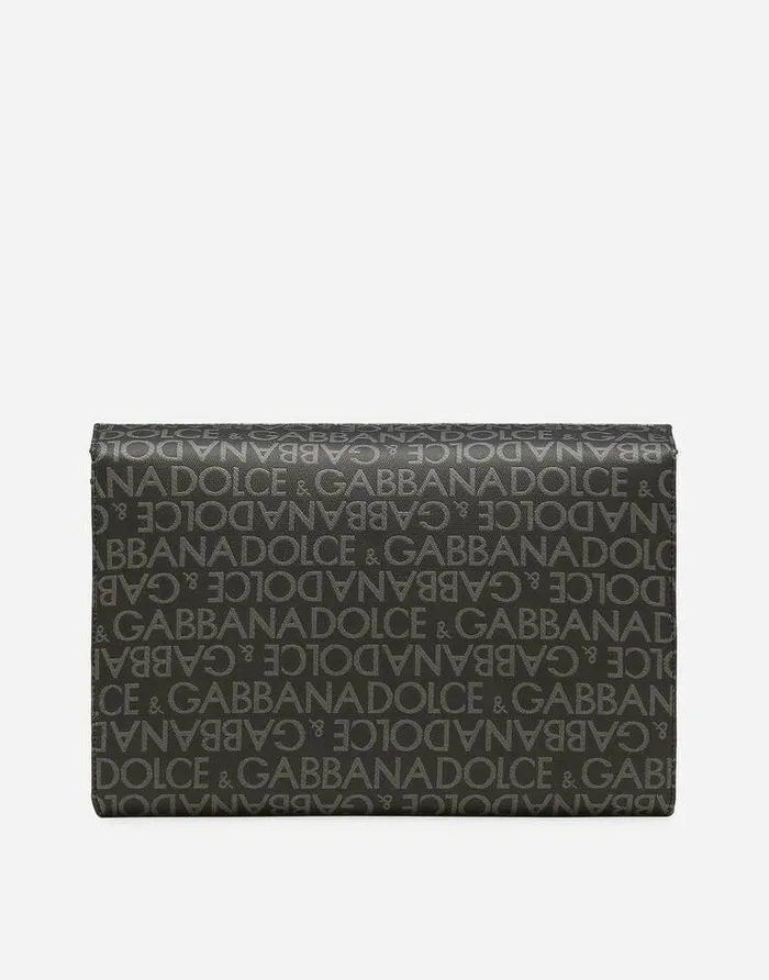 Dolce and Gabbana Crossbody Bags Men Coated Jacquard Crossbody Bag Multicolor