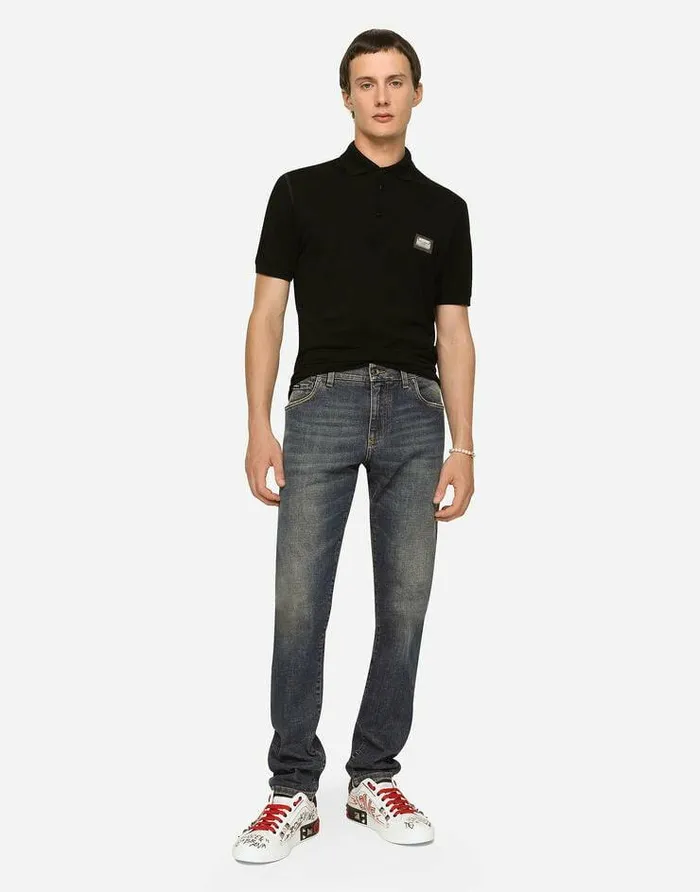 Dolce and Gabbana Denim Men Light Blue Wash Skinny Stretch Jeans Multicolor Dolce and Gabbana Denim Men Light Blue Wash Skinny Stretch Jeans Multicolor