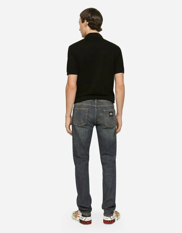 Dolce and Gabbana Denim Men Light Blue Wash Skinny Stretch Jeans Multicolor Dolce and Gabbana Denim Men Light Blue Wash Skinny Stretch Jeans Multicolor