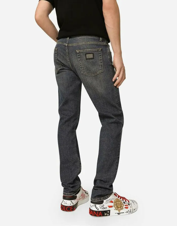 Dolce and Gabbana Denim Men Light Blue Wash Skinny Stretch Jeans Multicolor Dolce and Gabbana Denim Men Light Blue Wash Skinny Stretch Jeans Multicolor