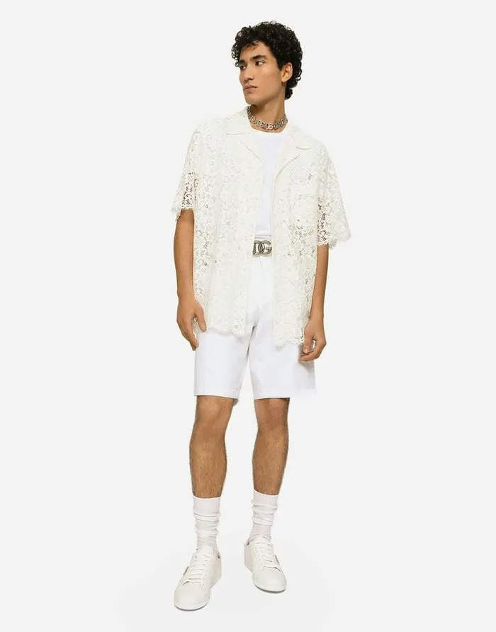 Dolce and Gabbana Denim Men White Stretch Denim Shorts Multicolor Dolce and Gabbana Denim Men White Stretch Denim Shorts Multicolor