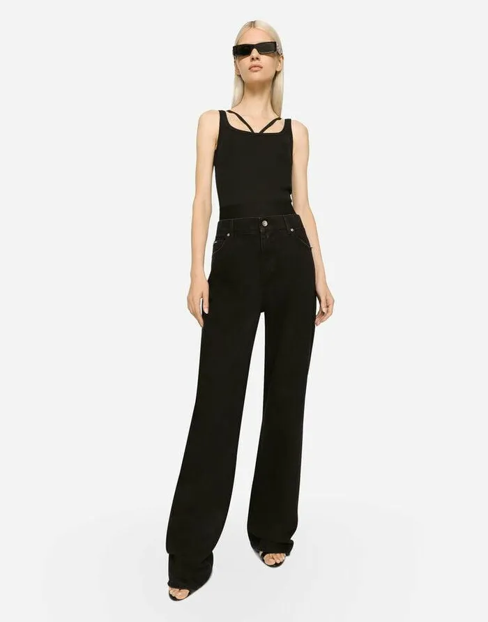 Dolce and Gabbana Denim Women Flared Denim Jeans Multicolor Dolce and Gabbana Denim Women Flared Denim Jeans Multicolor