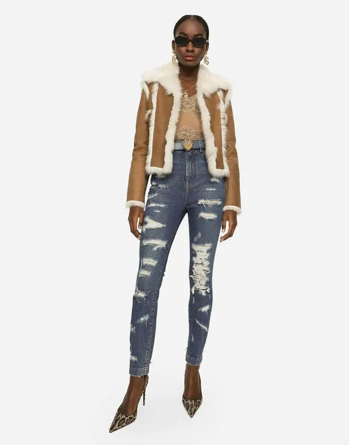 Dolce and Gabbana Denim Women Skinnyfit Jeans With Rips Multicolor Dolce and Gabbana Denim Women Skinnyfit Jeans With Rips Multicolor