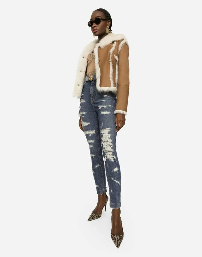 Dolce and Gabbana Denim Women Skinnyfit Jeans With Rips Multicolor Dolce and Gabbana Denim Women Skinnyfit Jeans With Rips Multicolor