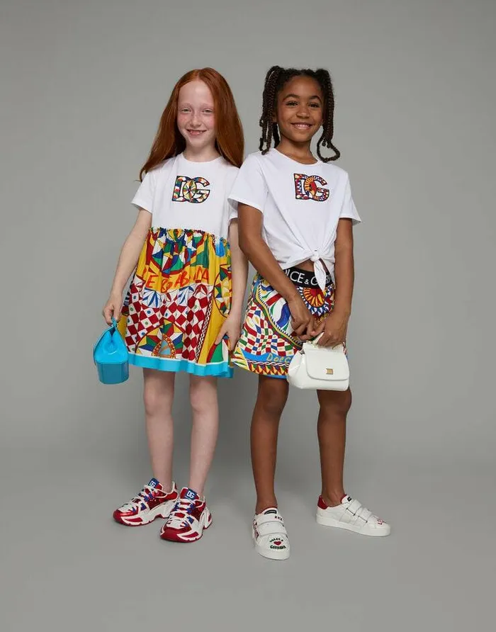 Dolce and Gabbana Dresses Children Carrettoprint Poplin And Jersey Dress Red Dolce and Gabbana Dresses Children Carrettoprint Poplin And Jersey Dress Red