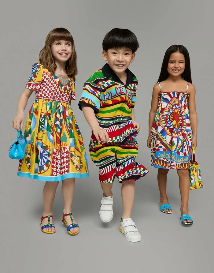 Dolce and Gabbana Dresses Children Shortsleeved Carrettoprint Poplin Dress Red Dolce and Gabbana Dresses Children Shortsleeved Carrettoprint Poplin Dress Red