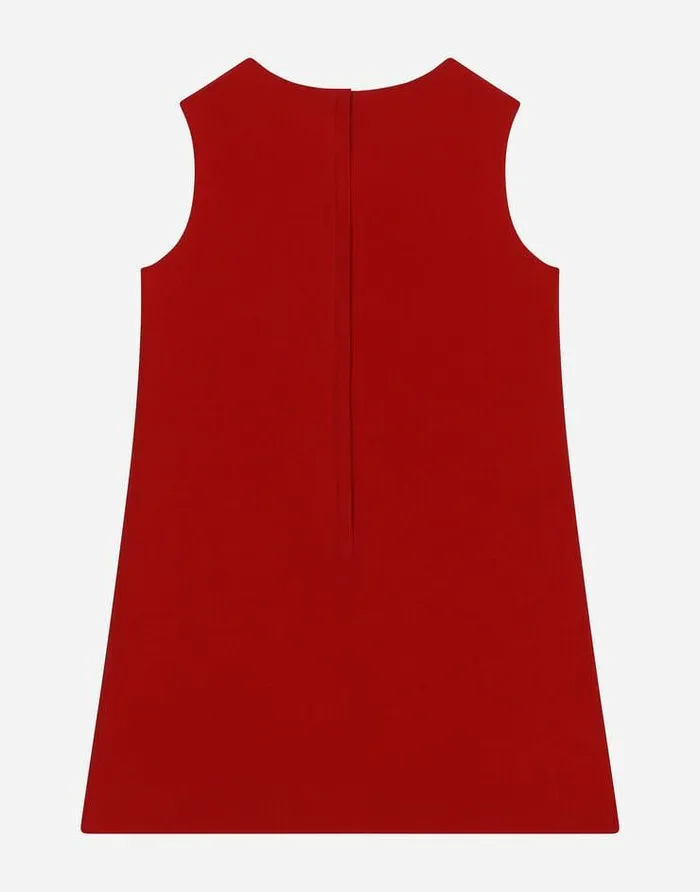 Dolce and Gabbana Dresses Children Sleeveless Cady Dress With DG Patch Red Dolce and Gabbana Dresses Children Sleeveless Cady Dress With DG Patch Red